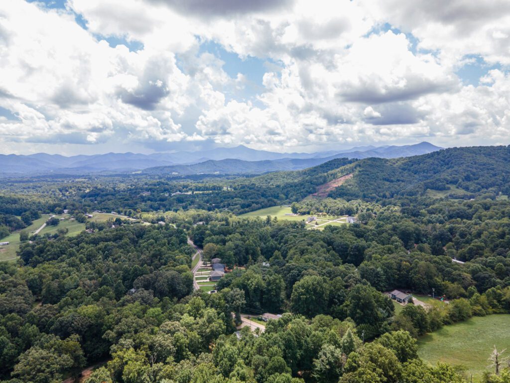 Aerial View. Stone Ridge Custom Home Builder in Candler, North Carolina