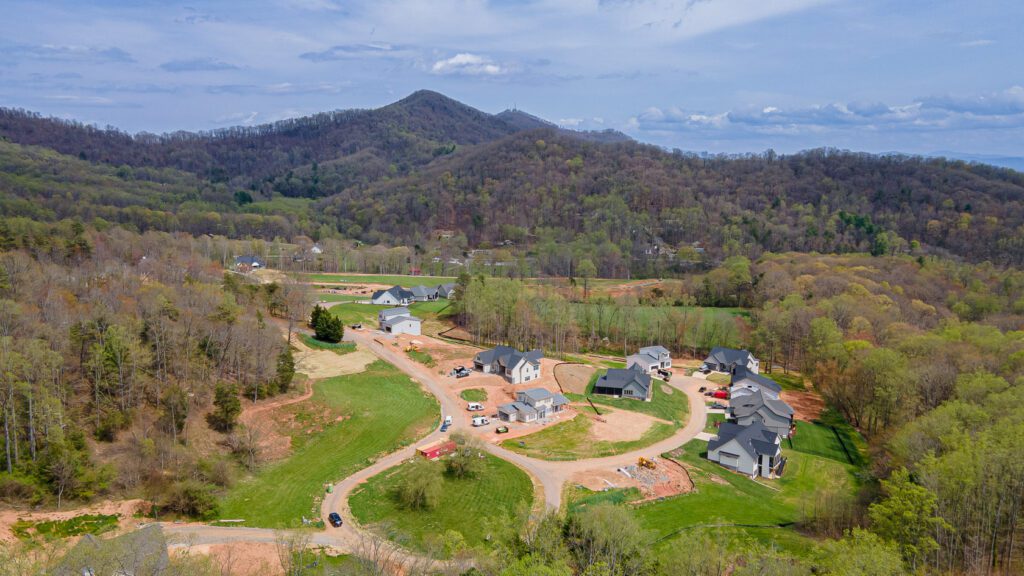 Aerial View. Stone Ridge Custom Home Builder in Candler, North Carolina