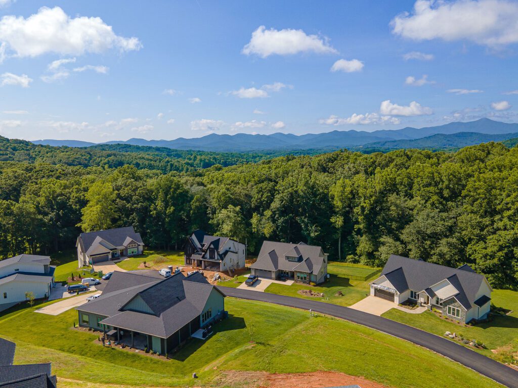 Aerial View. Stone Ridge Custom Home Builder in Candler, North Carolina